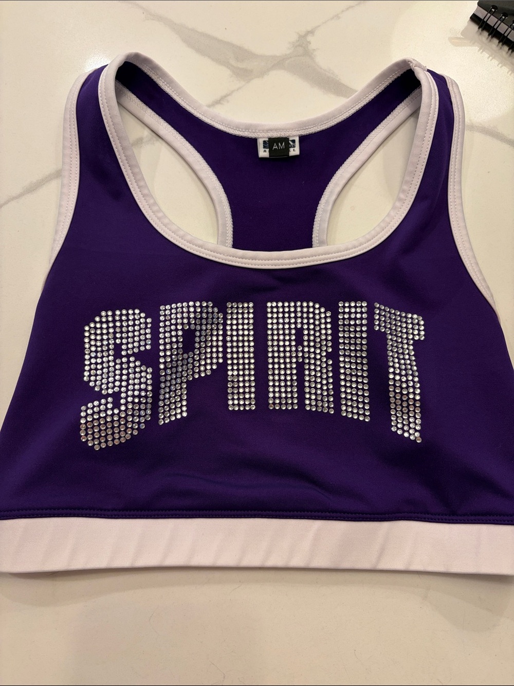 Purple Rhinestone 'SPIRIT' Swim Top